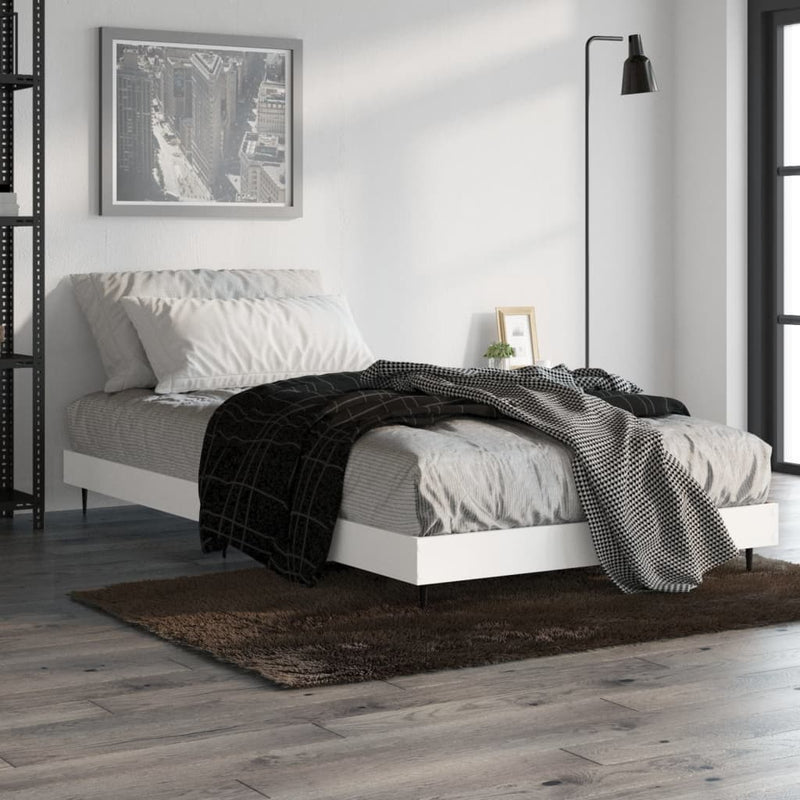 vidaXL Bed Frame without Mattress White 90x190 cm Engineered Wood