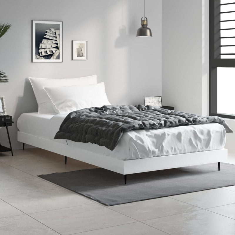 vidaXL Bed Frame without Mattress White 90x190 cm Engineered Wood