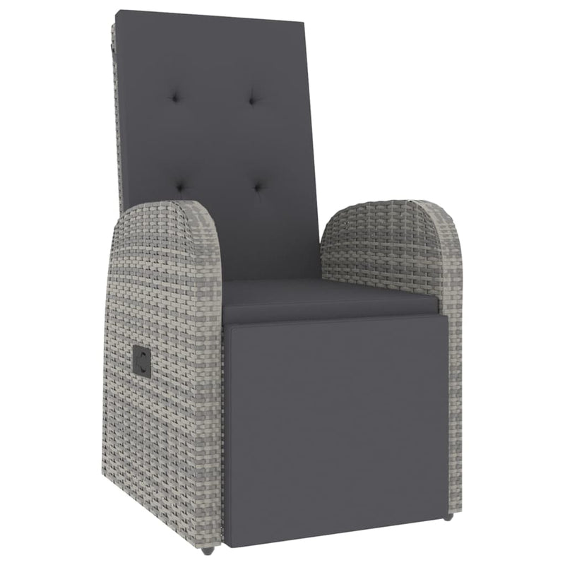 vidaXL 2 Piece Garden Lounge Set Grey Poly Rattan&Solid Wood Acacia