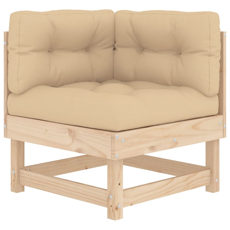 vidaXL Corner Sofas with Cushions 2 pcs Solid Wood Pine