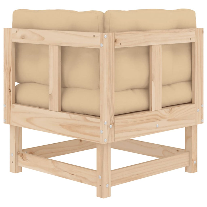 vidaXL Corner Sofas with Cushions 2 pcs Solid Wood Pine