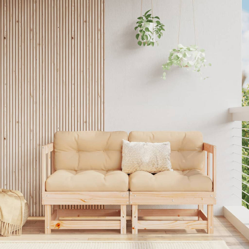 vidaXL Corner Sofas with Cushions 2 pcs Solid Wood Pine