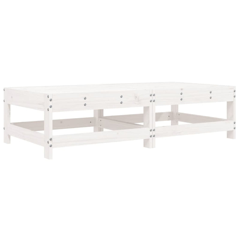 vidaXL Garden Footstools with Cushions 2pcs White Solid Wood Pine