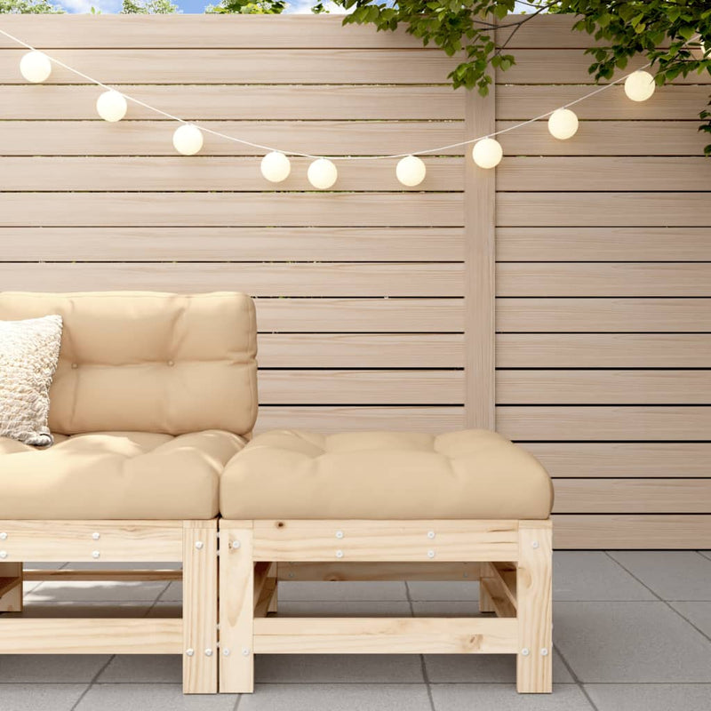 vidaXL Garden Footstool with Cushion Solid Wood Pine