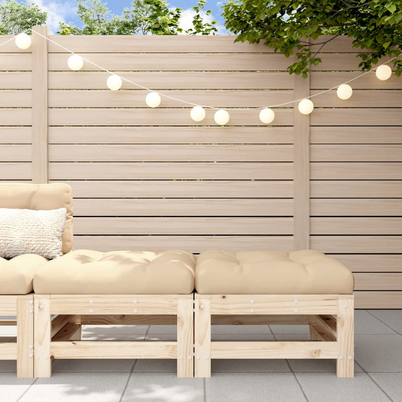 vidaXL Garden Footstools with Cushions 2pcs Solid Wood Pine