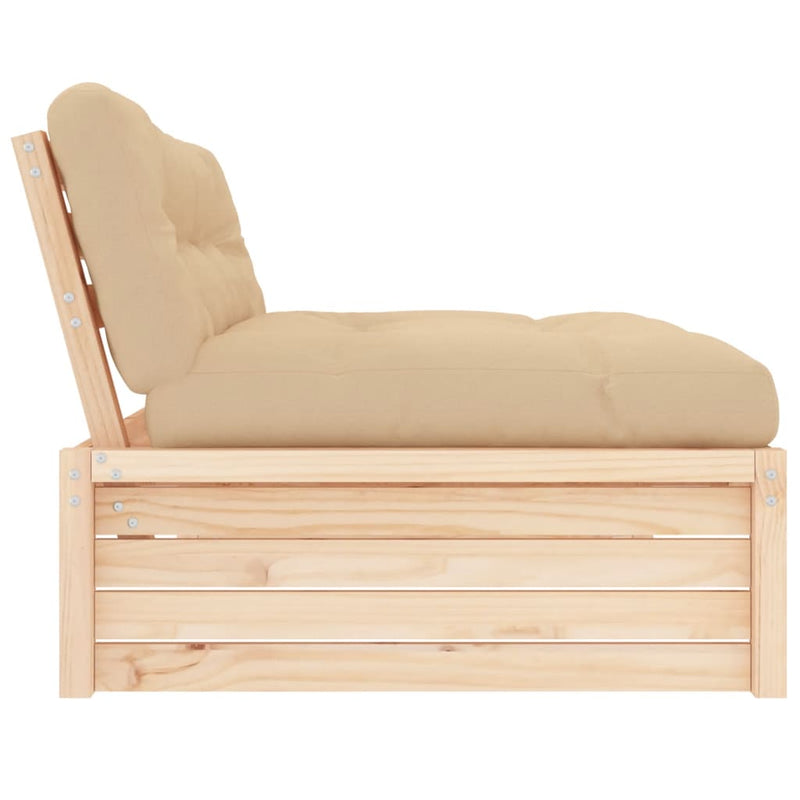 vidaXL Middle Sofa 120x80 cm Solid Wood Pine