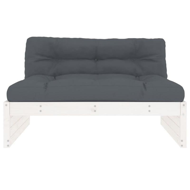 vidaXL Middle Sofa White 120x80 cm Solid Wood Pine