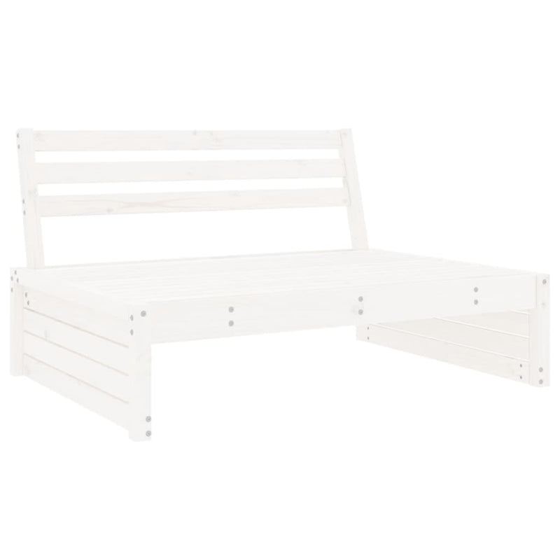 vidaXL Middle Sofa White 120x80 cm Solid Wood Pine