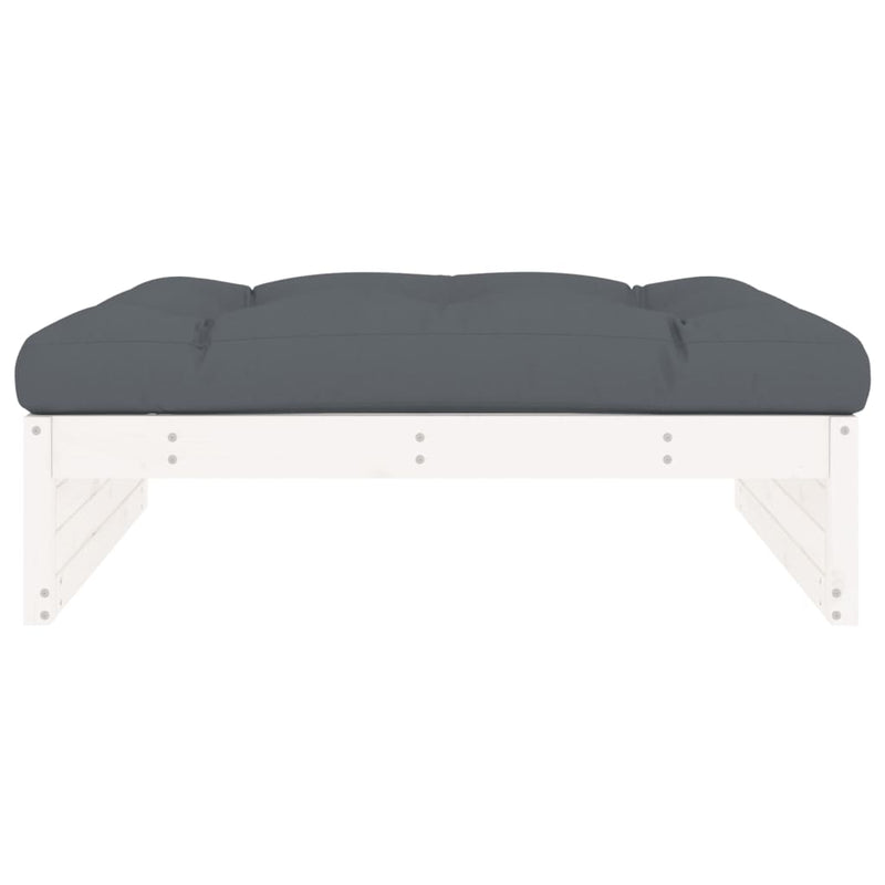 vidaXL Garden Footstool White 120x80 cm Solid Wood Pine