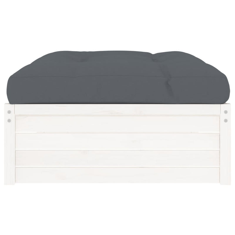 vidaXL Garden Footstool White 120x80 cm Solid Wood Pine