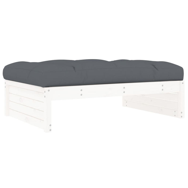 vidaXL Garden Footstool White 120x80 cm Solid Wood Pine