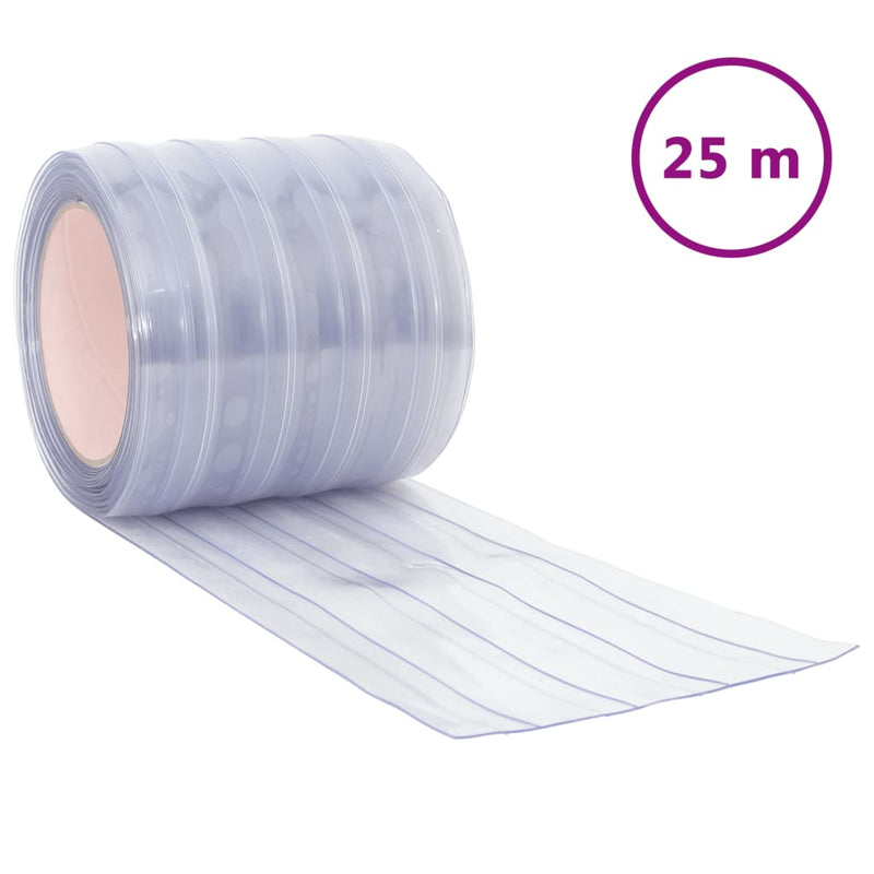 vidaXL Door Curtain Transparent 200 mmx1.6 mm 25 m PVC