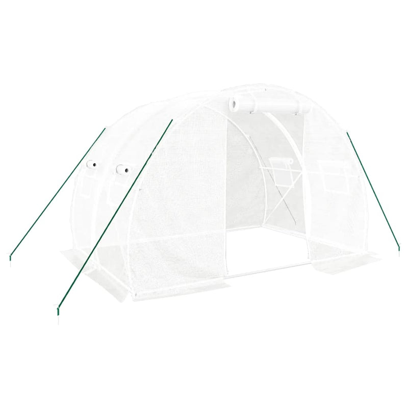 vidaXL Greenhouse with Steel Frame White 6 m² 3x2x2 m