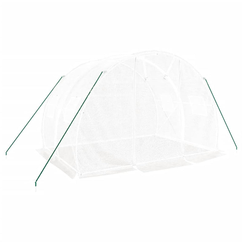 vidaXL Greenhouse with Steel Frame White 6 m² 3x2x2 m