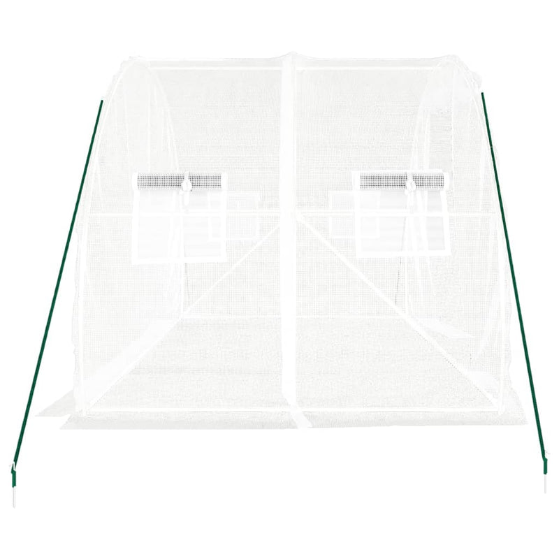 vidaXL Greenhouse with Steel Frame White 6 m² 3x2x2 m