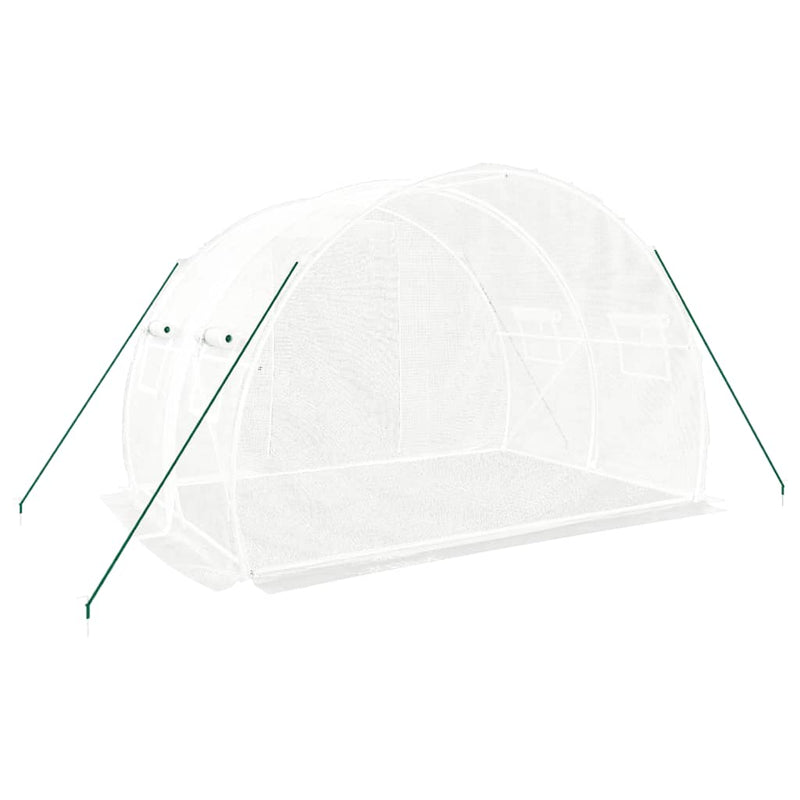 vidaXL Greenhouse with Steel Frame White 6 m² 3x2x2 m
