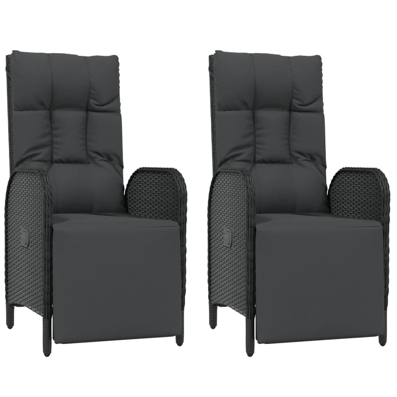 vidaXL 4 Piece Garden Dining Set with Cushions Black Poly Rattan