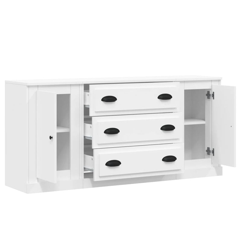 vidaXL Sideboards 3 pcs White Engineered Wood