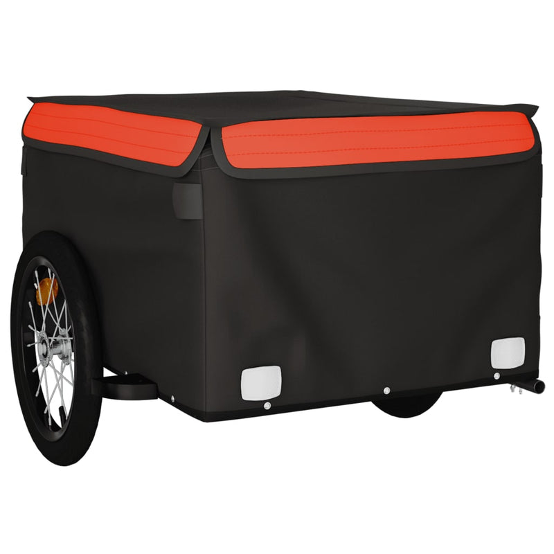 vidaXL Bike Trailer Black and Orange 45 kg Iron