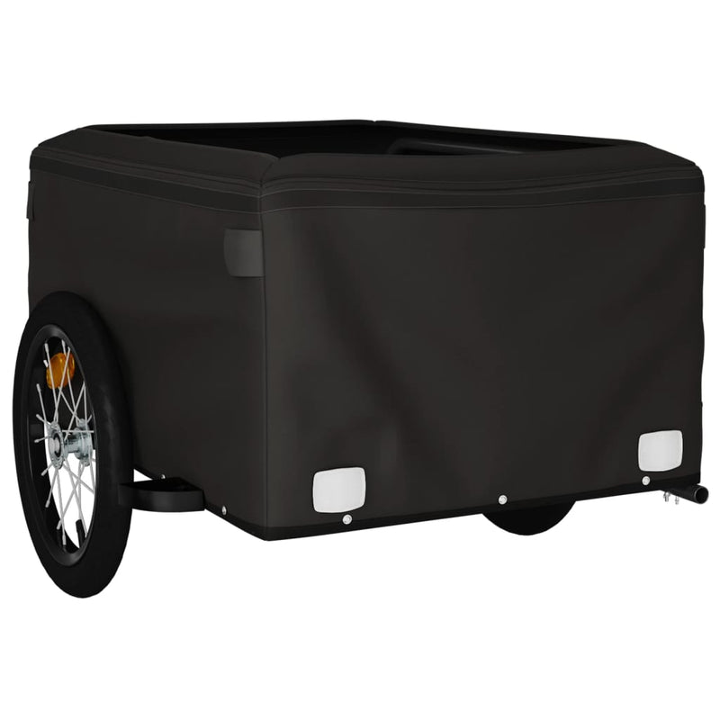vidaXL Bike Trailer Black and Orange 45 kg Iron
