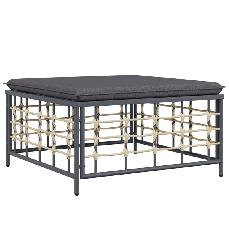 vidaXL 5 Piece Garden Lounge Set with Cushions Anthracite Poly Rattan