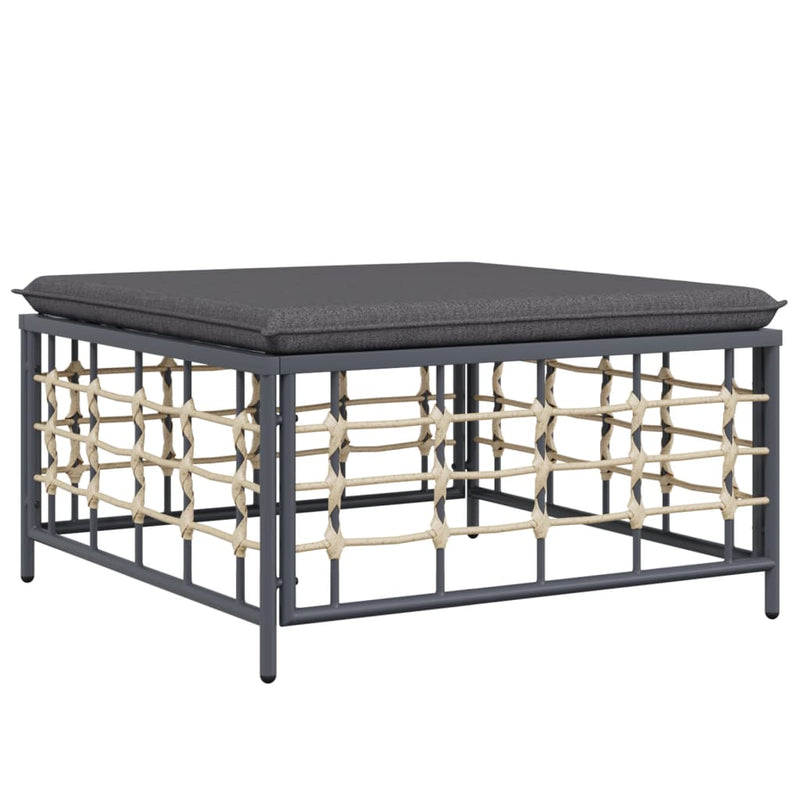 vidaXL 6 Piece Garden Lounge Set with Cushions Anthracite Poly Rattan