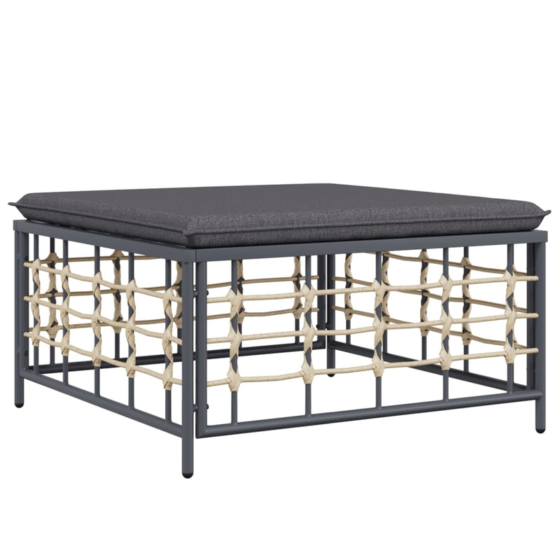 vidaXL 6 Piece Garden Lounge Set with Cushions Anthracite Poly Rattan