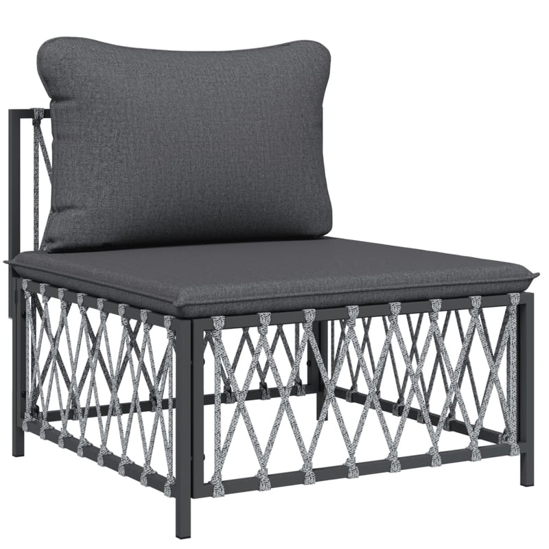 vidaXL 4 Piece Garden Lounge Set with Cushions Anthracite Steel