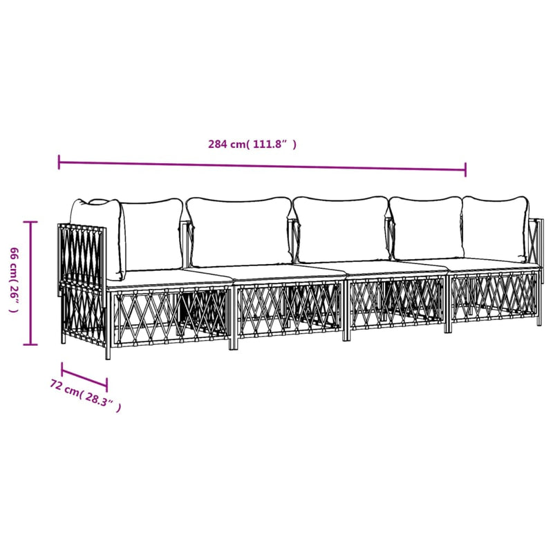 vidaXL 4 Piece Garden Lounge Set with Cushions Anthracite Steel