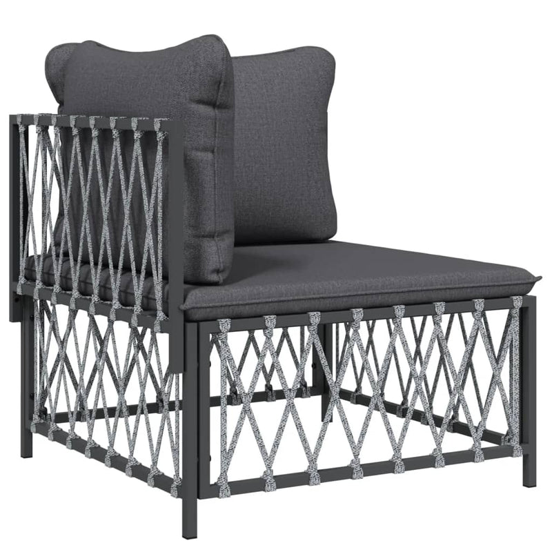 vidaXL 4 Piece Garden Lounge Set with Cushions Anthracite Steel