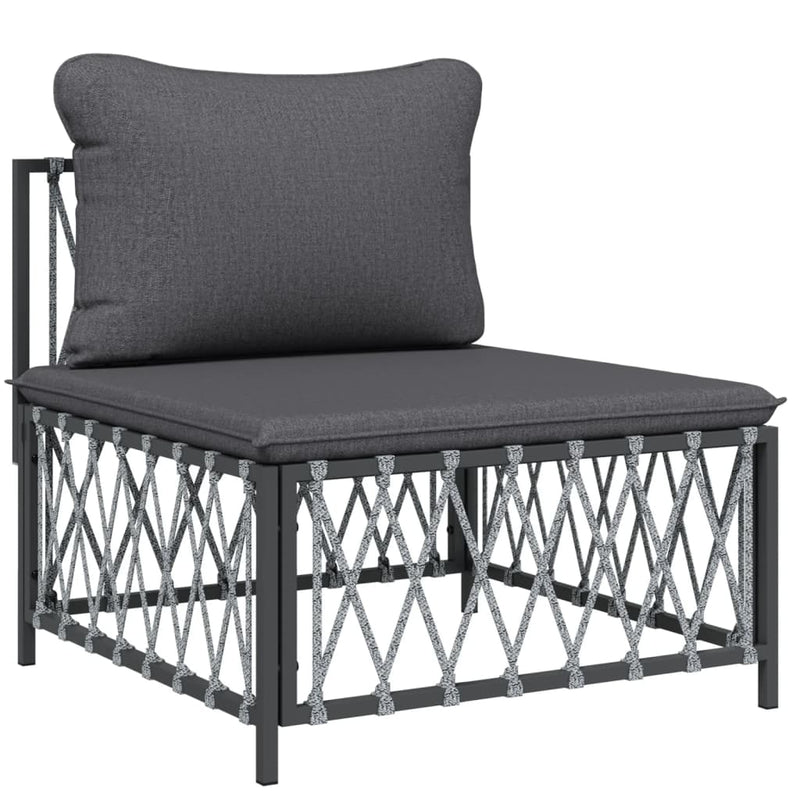 vidaXL 4 Piece Garden Lounge Set with Cushions Anthracite Steel