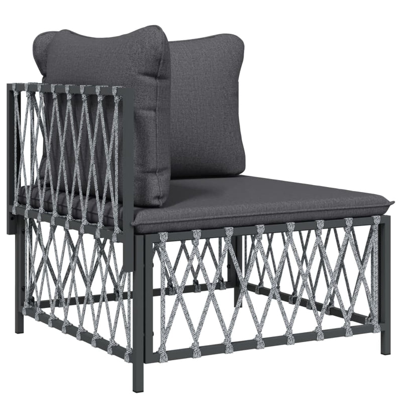 vidaXL 5 Piece Garden Lounge Set with Cushions Anthracite Steel