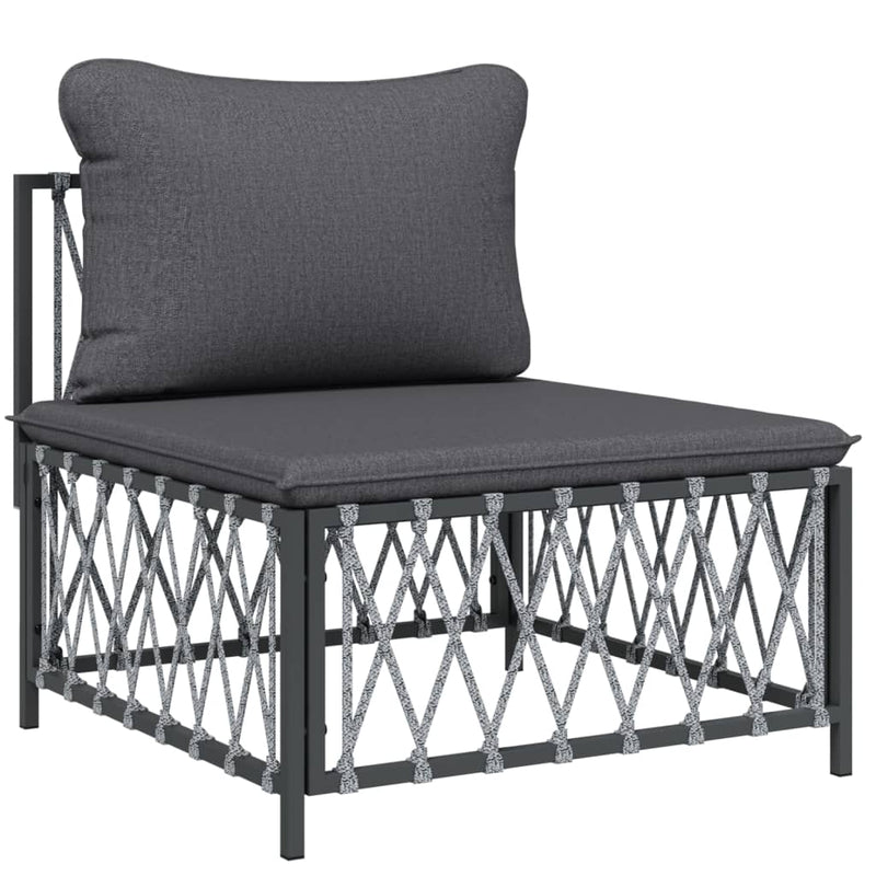 vidaXL 5 Piece Garden Lounge Set with Cushions Anthracite Steel