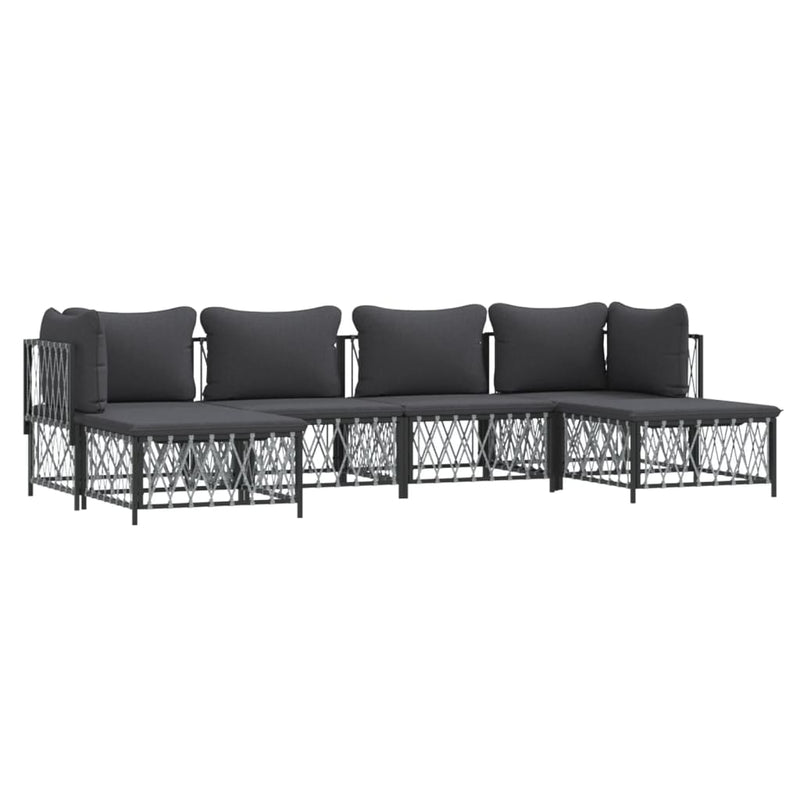vidaXL 6 Piece Garden Lounge Set with Cushions Anthracite Steel