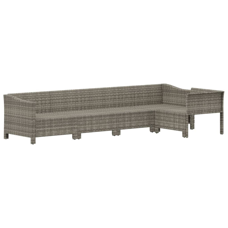 vidaXL 5 Piece Garden Lounge Set with Cushions Grey Poly Rattan