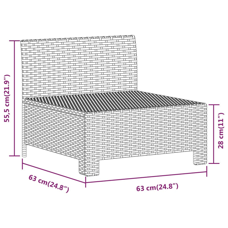 vidaXL 5 Piece Garden Lounge Set with Cushions Grey Poly Rattan