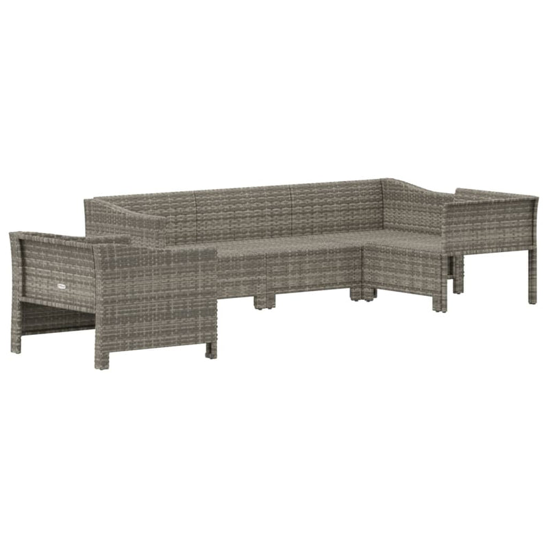 vidaXL 5 Piece Garden Lounge Set with Cushions Grey Poly Rattan