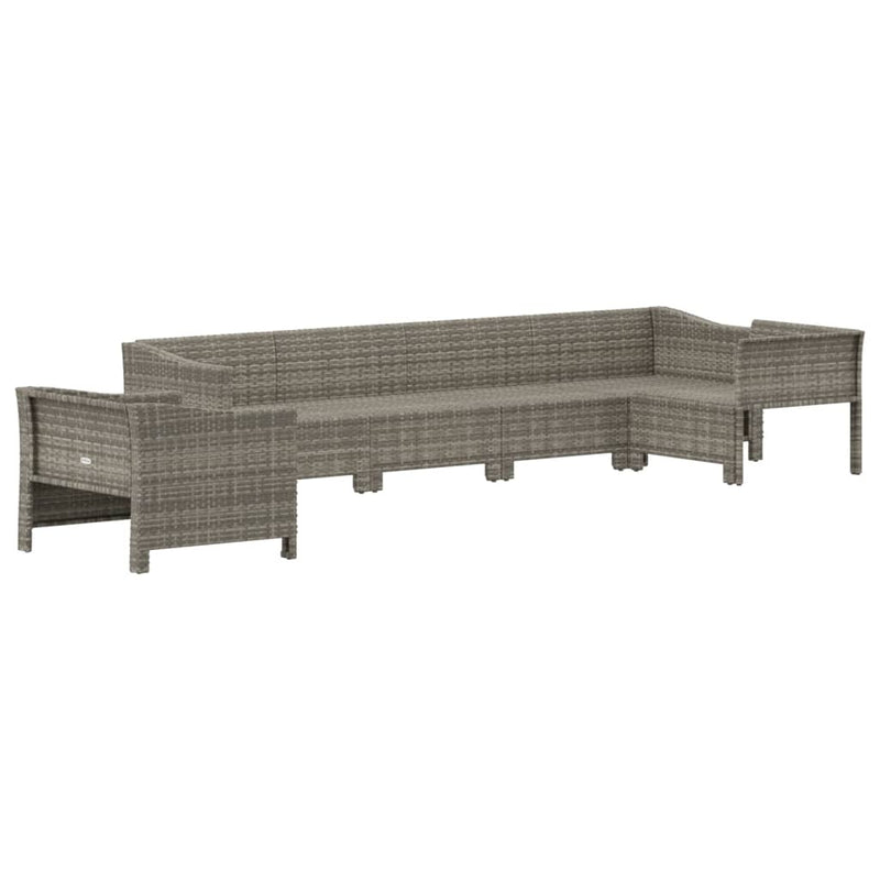 vidaXL 6 Piece Garden Lounge Set with Cushions Grey Poly Rattan