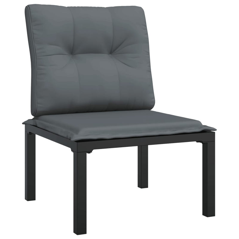 vidaXL 6 Piece Garden Lounge Set Black and Grey Poly Rattan