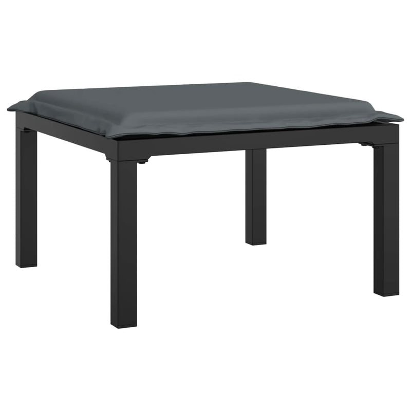 vidaXL 7 Piece Garden Lounge Set Black and Grey Poly Rattan