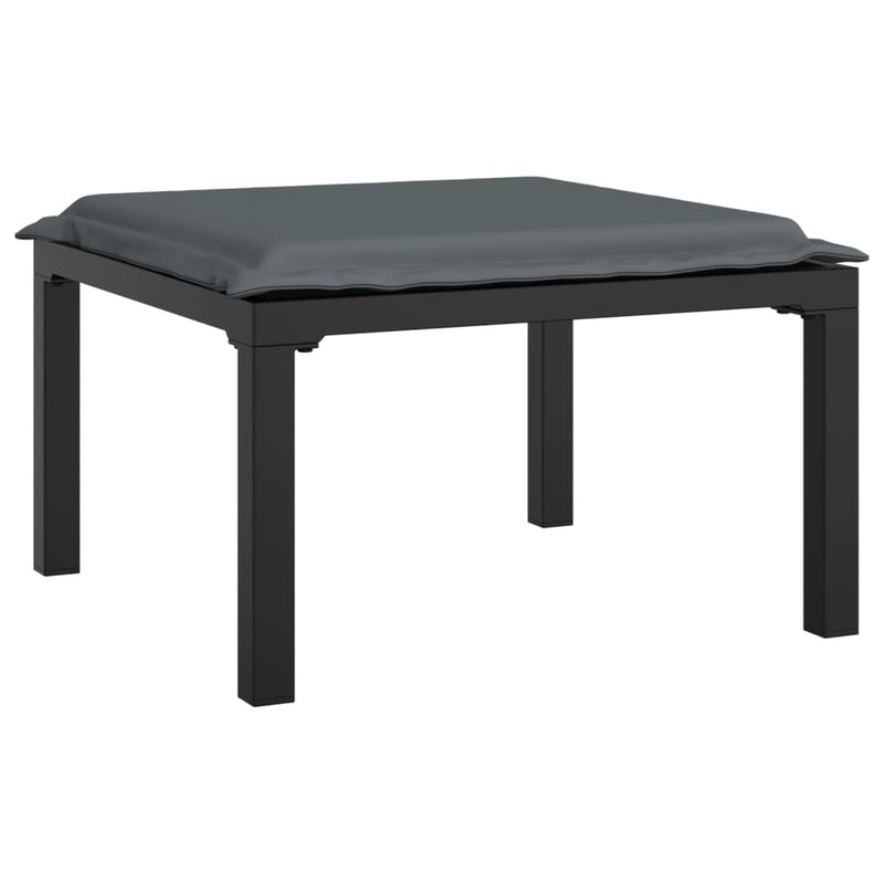 vidaXL 7 Piece Garden Lounge Set Black and Grey Poly Rattan