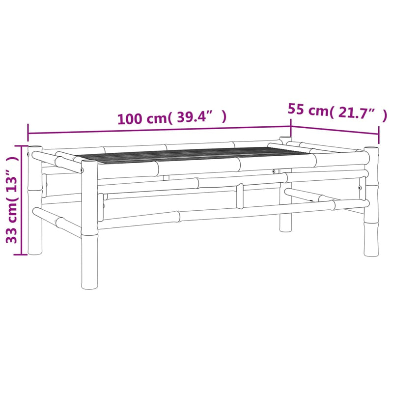 vidaXL Garden Coffee Table 100x55x33 cm Bamboo