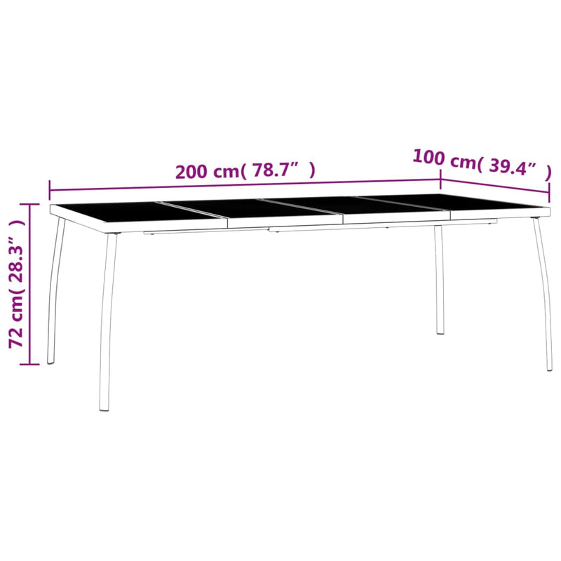 vidaXL 7 Piece Garden Dining Set Anthracite Steel