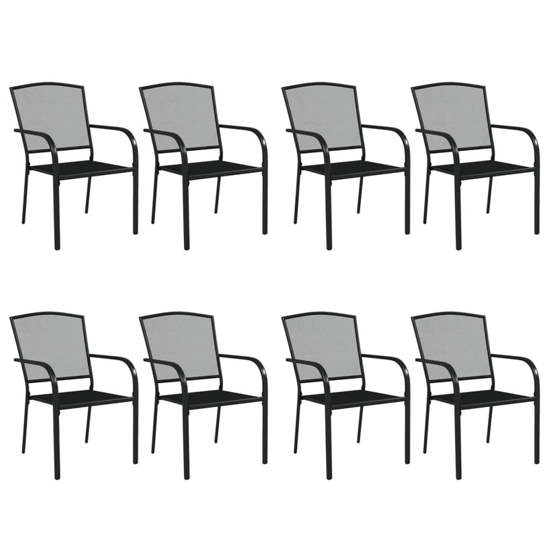 vidaXL 9 Piece Garden Dining Set Anthracite Steel