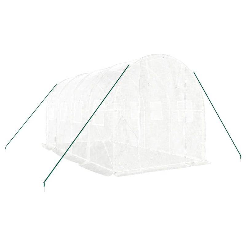 vidaXL Greenhouse with Steel Frame White 8 m² 4x2x2 m
