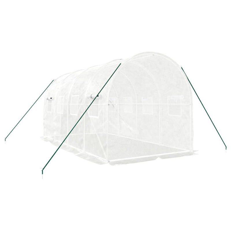 vidaXL Greenhouse with Steel Frame White 8 m² 4x2x2 m