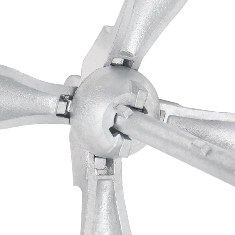 vidaXL Folding Anchor with Rope Silver 4 kg Hot Dip Galvanized Cast Iron
