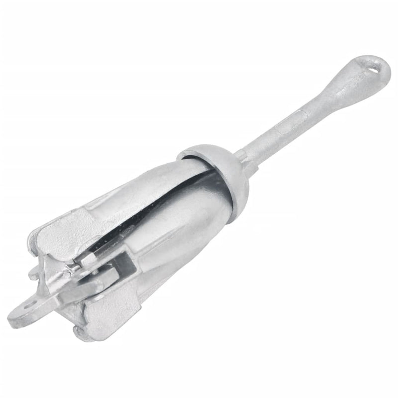vidaXL Folding Anchor with Rope Silver 8 kg Hot Dip Galvanized Cast Iron
