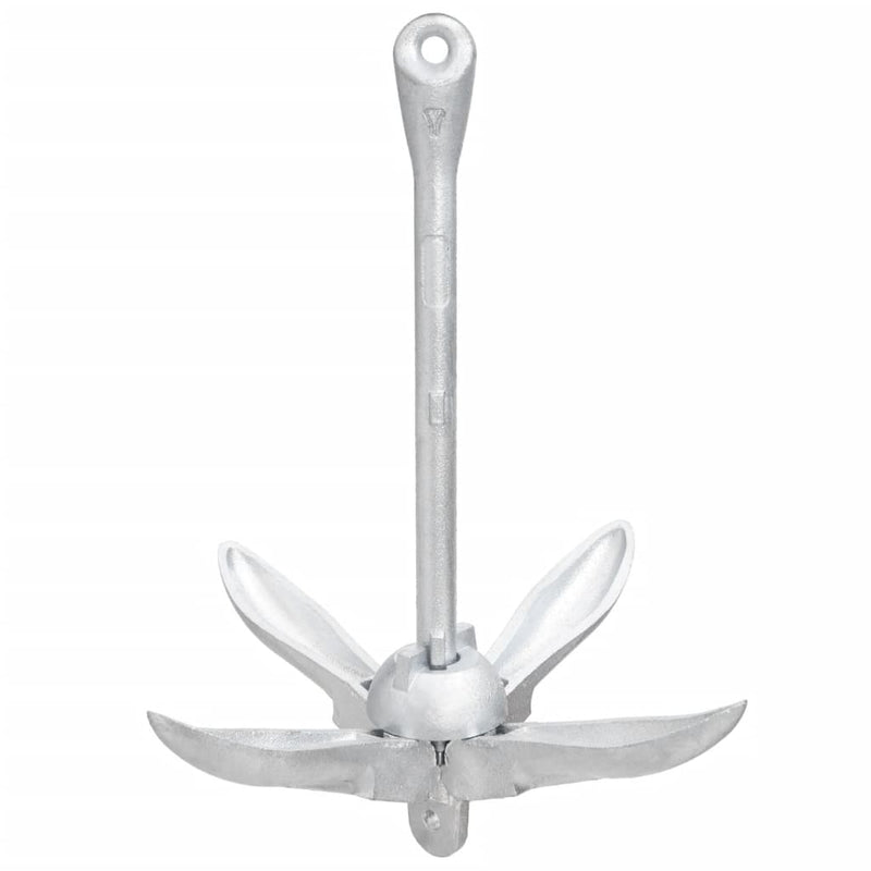 vidaXL Folding Anchor with Rope Silver 8 kg Hot Dip Galvanized Cast Iron