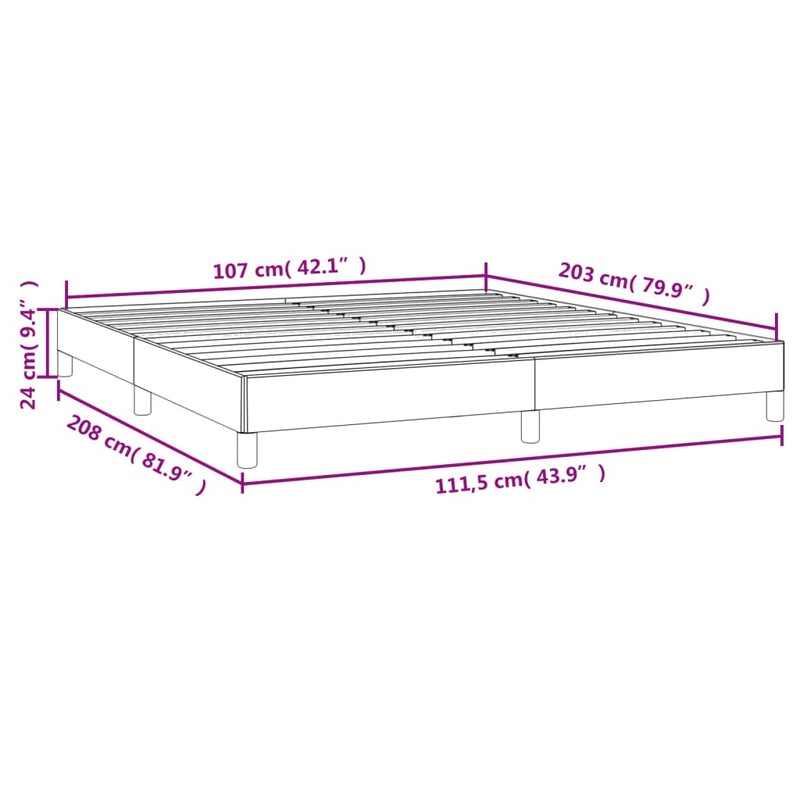 vidaXL Bed Frame without Mattress Black King Single Fabric